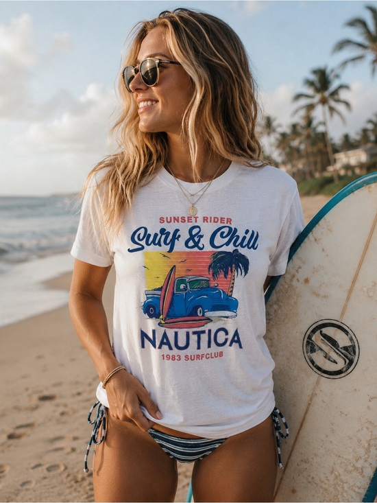 Nautica Tops - Nautica White Surf & Chill T-Shirt for women